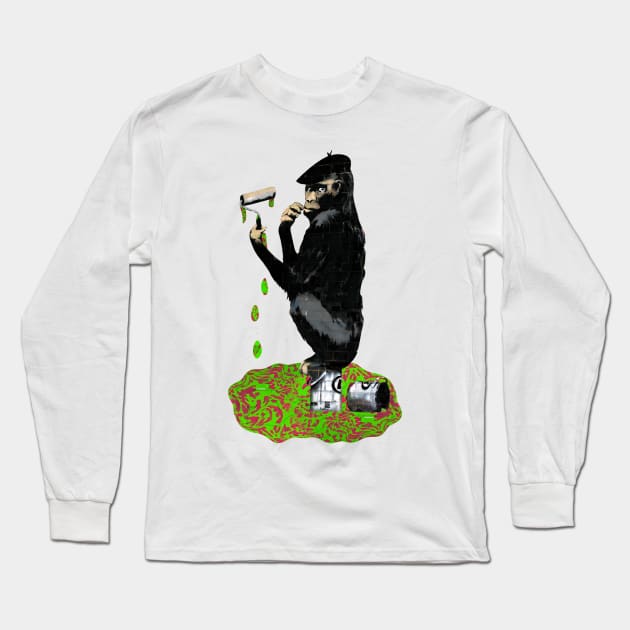 Banksy Chimp Long Sleeve T-Shirt by Respire